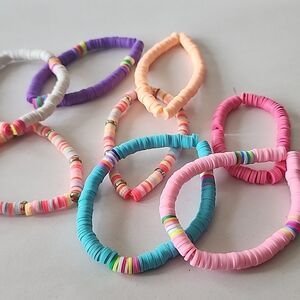 Lot of 8 Stretch Bracelets Womens Girls